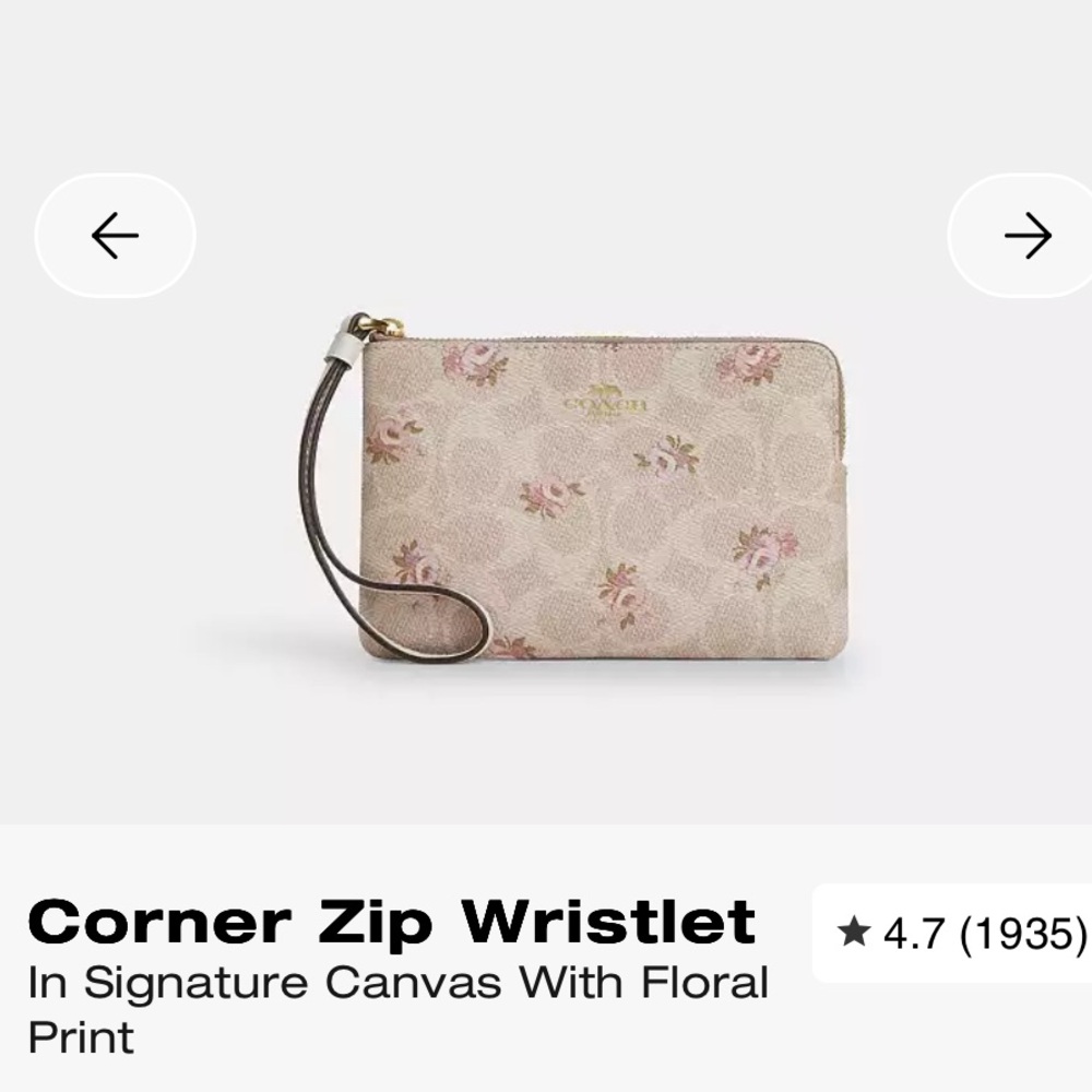 Coach Floral Canvas Wristlet - Picture 2 of 8
